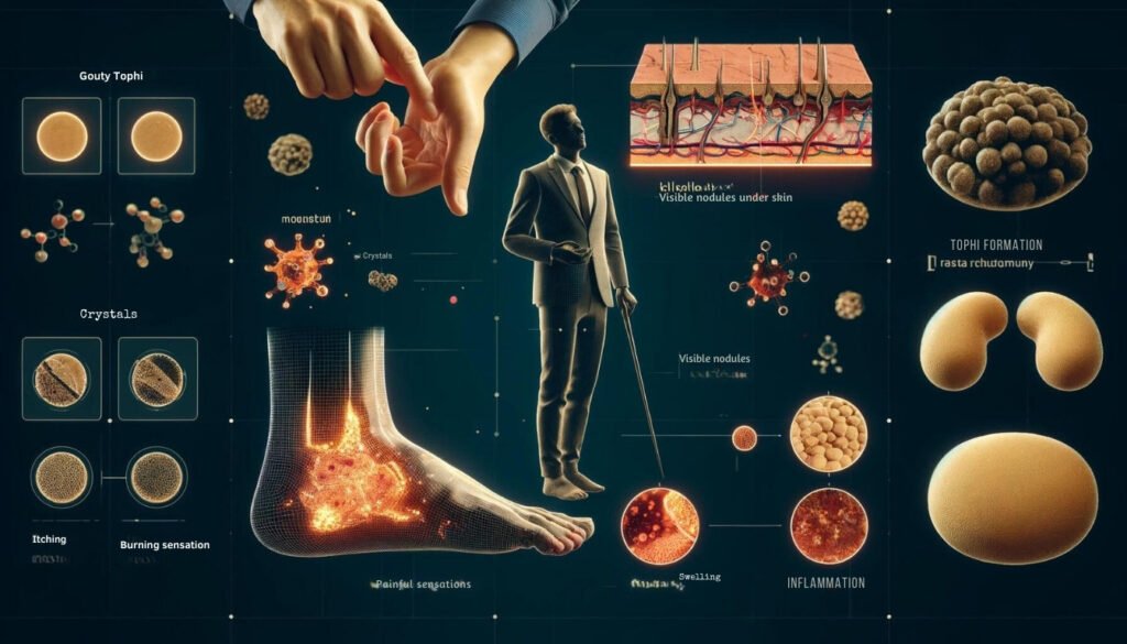 symptoms of high uric acid levels and gout tophi