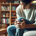 A person holding their knee in pain, illustrating the prevalence and impact of knee pain on daily activities