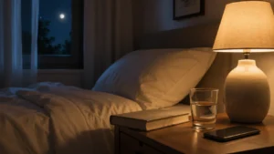 Calm bedroom at night representing the importance of sleep for health